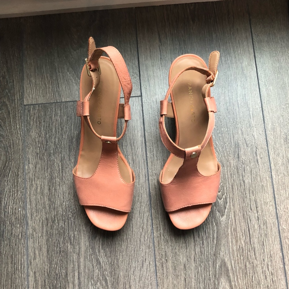 Franco Sarto blush colored wedges